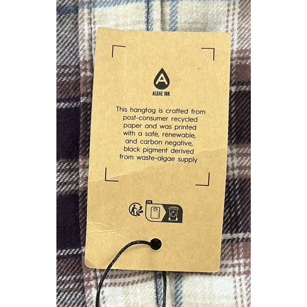 Quiksilver NWT Sz XL Mens Long Sleeve Flannel Shirt Purple Plaid Button Up - Picture 4 of 9